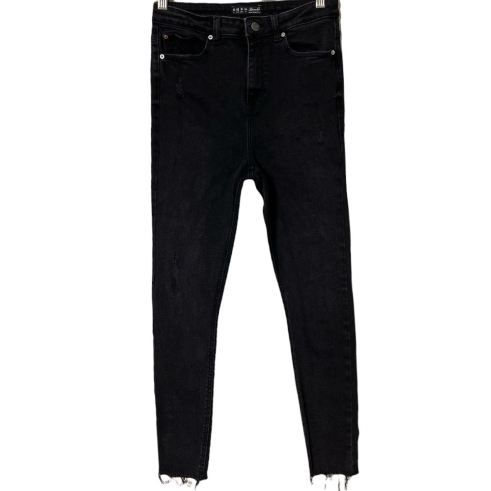 Denim&Co. black distressed skinny fit jeans 8